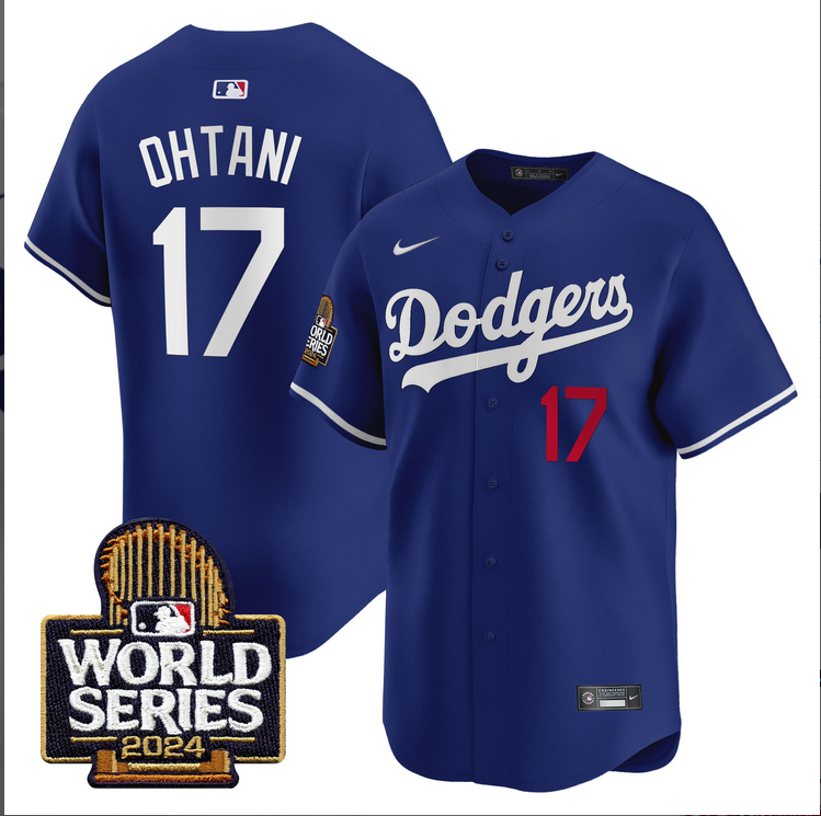 Men MLB Los Angeles Dodgers 17 Ohtani blue 2024 World Series Champions Patch Limited Jersey20241105